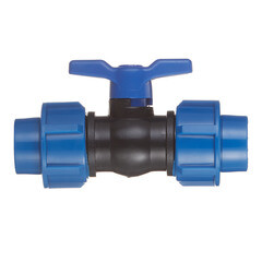 Кран шаровой ПНД компрессионный 20х20 мм - фото 1