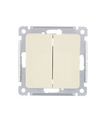 Выключатель Hegel Master двухклавишный встраиваемый слоновая кость (ВС10-451-01) - фото 1