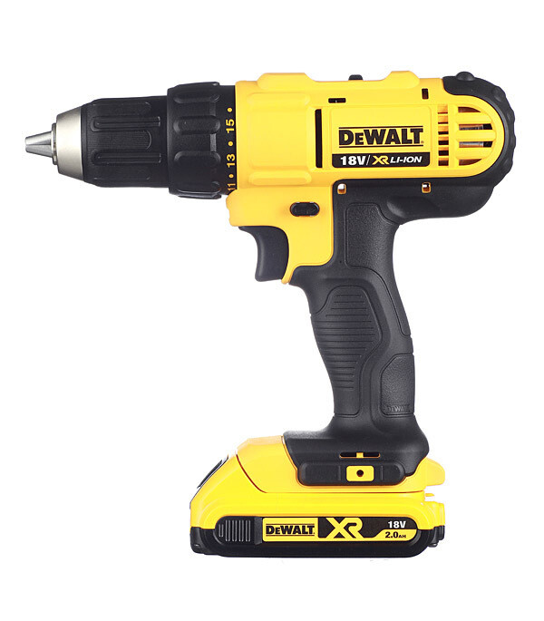 Изображение товара Аккумуляторная дрель-шуруповерт DeWalt 18 В 2 Ач Li-Ion с подсветкой и кейсом