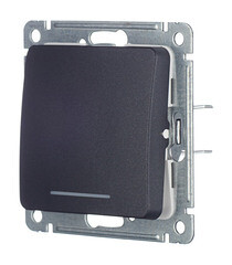 Выключатель Hegel Master одноклавишный встраиваемый черный с подсветкой (ВС10-412-08) - фото 2