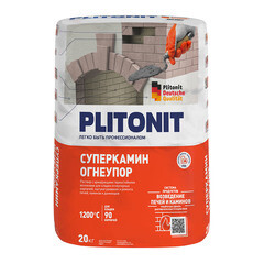 Cмесь кладочная огнеупорная Plitonit СуперКамин ОгнеУпор 20 кг