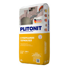Клей для облицовки печей и каминов Plitonit СуперКамин ТермоКлей ВТ 25 кг