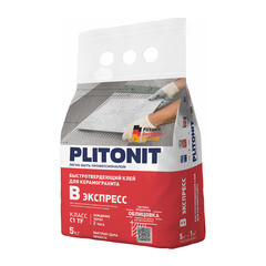Клей для плитки и керамогранита Plitonit В экспресс Вб серый класс С1 ТF 5 кг