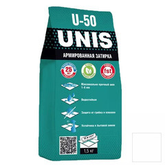 Затирка цементная Unis U-50 С01 белая 1,5 кг
