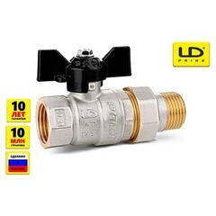 Кран шаровый LD PRIDE 1/2" с американкой бант (Россия)
