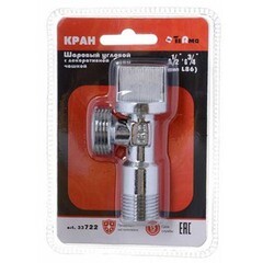Кран шаровый угловой TRm 1/2"*3/4" с отражателем 33722 (тип L86)