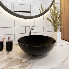 Раковина Lavelly Universe 42 см накладная черная (686702) - фото 7