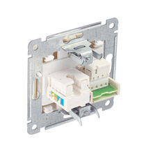 Розетка компьютерная/ телефонная Hegel Master встраиваемая слоновая кость RJ11/ RJ45 (РСКТ-440-01) - фото 5