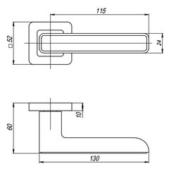 Ручка дверная Punto Mars квадратная розетка матовый никель/хром - фото 5