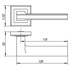 Ручка дверная Punto Blade квадратная розетка черная - фото 5