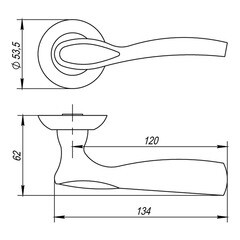 Ручка дверная Punto Rumba круглая розетка матовый никель/хром - фото 6