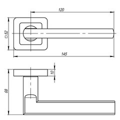 Ручка дверная Punto Pluton квадратная розетка графит/хром - фото 4