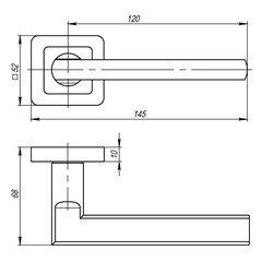 Ручка дверная Punto Pluton квадратная розетка матовый никель/хром - фото 5