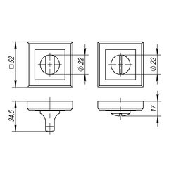 Фиксатор Punto QL GR/CP-23 квадратная розетка графит/хром - фото 2