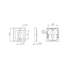 Ключевина Punto QL BL-24 квадратная розетка черная - фото 3