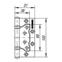 Петля Fuaro 500-2BB/BL бабочка универсальная неразъемная 100х2,5 мм черный глянец - фото 4