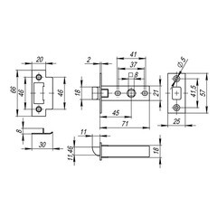 Защелка межкомнатная Fuaro Plastic P12-45-25 белая - фото 4