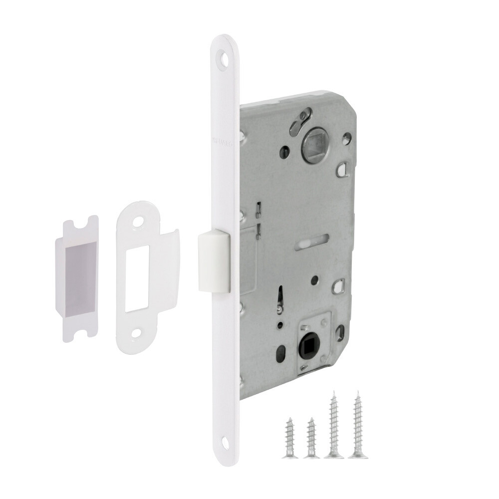 Изображение товара Замок Fuaro P96WC-50: защелка под фиксатор, белый, 96 мм межосевое Изображение товара Замок Fuaro P96WC-50: защелка под фиксатор, белый, 96 мм межосевое