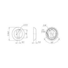Ключевина Punto ET TL BL-24 круглая розетка черная - фото 3