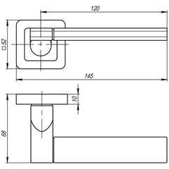 Ручка дверная Punto Galaxy квадратная розетка графит/хром - фото 3