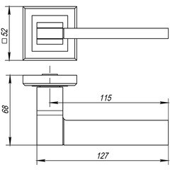 Ручка дверная Punto Tech квадратная розетка графит/хром - фото 2