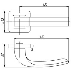 Ручка дверная Punto Orion квадратная розетка матовый никель/хром - фото 5