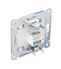 Розетка компьютерная Hegel Master встраиваемая слоновая кость RJ45 (РСК-400-01) - фото 2