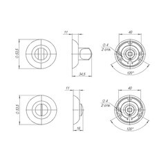 Фиксатор Punto TL SN/CP-3 круглая розетка матовый никель/хром - фото 4