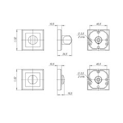 Фиксатор Punto QL SN/CP-3 квадратная розетка матовый никель/хром - фото 4