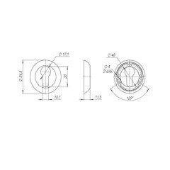 Ключевина Punto TL SN/CP-3 круглая розетка матовый никель/хром - фото 2