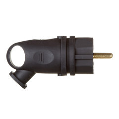 Вилка штепсельная Svet с заземлением IP44 угловая 45 черная - фото 2