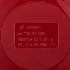 Розетка силовая настенная EKF PROxima 3Р+РЕ+N 32 А 380 В IP44 - фото 2