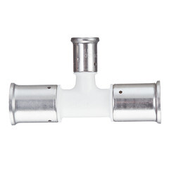 Изображение товара Тройник Henco (10PKW-322032) 32(пресс) х 20(пресс) х 32(пресс) белый PVDF