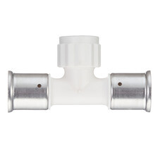 Тройник Henco (13PKW-260426) 26(пресс) х 1/2 ВР(г) х 26(пресс) белый PVDF