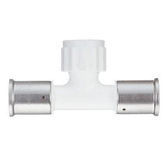 Изображение товара Тройник Henco (13PKW-320632) 32(пресс) х 1 ВР(г) х 32(пресс) белый PVDF