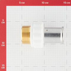 Муфта Henco (17PKW-3207) 32(пресс) х 1 1/4 НР(ш) белая PVDF - фото 3