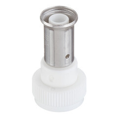 Муфта с накидной гайкой Henco (19PKW-1605) 16(пресс) х 3/4 ВР(г) под евроконус белая PVDF - фото 1