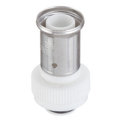 Изображение товара Муфта с накидной гайкой Henco (19PKW-2005) 20(пресс) х 3/4 ВР(г) под евроконус белая PVDF