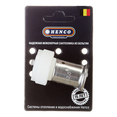 Муфта с накидной гайкой Henco (26PKW-2005) 20(пресс) х 3/4 ВР(г) белая PVDF - фото 2