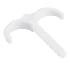 Фиксатор двойной j-образный Henco 70 мм для металлопластиковых труб 16-32 мм белый (10 шт.) (JCLIP-1632D) - фото 3