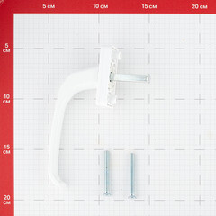 Ручка оконная белая металл HR - фото 2