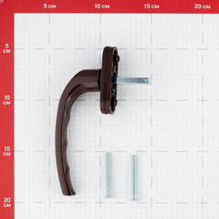 Ручка оконная коричневая металл НР - фото 2