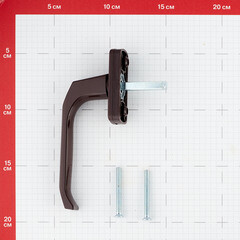 Ручка оконная коричневая металл HR - фото 2