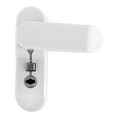 Блокиратор оконный флажковый с ключом стальной белый - фото 3