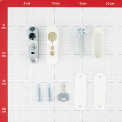 Блокиратор оконный флажковый с ключом стальной белый - фото 2