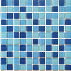Мозаика Lavelly Cristal светло-голубой микс стеклянная 30х30 см глянцевая