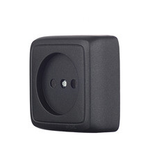 Розетка Hegel Alfa накладная черная с изолирующей пластиной (РА16-103-08) - фото 5