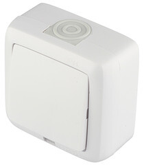 Переключатель Hegel Alfa одноклавишный накладной белый с подсветкой (ВА10-262) - фото 5