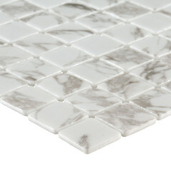 Мозаика Lavelly Smalta мрамор белый стеклянная 311х311х4,9 мм матовая - фото 3