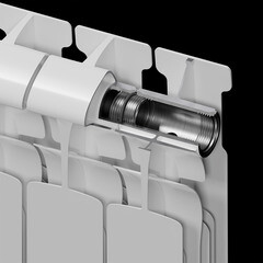 Радиатор биметаллический Rifar EcoBuild 500 мм 6 секций 1" боковое подключение белый - фото 2